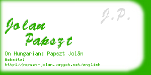 jolan papszt business card